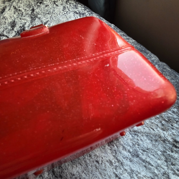 Authentic Vintage Furla Red Glitter Candy Satchel Bag - Sparkly!!! - Picture 11 of 16